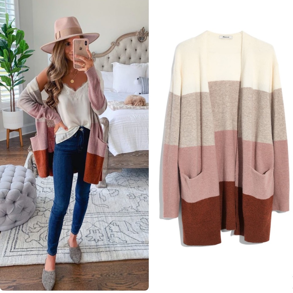 Madewell Ryder Stripe Cardigan Sweater M - Picture 1 of 8